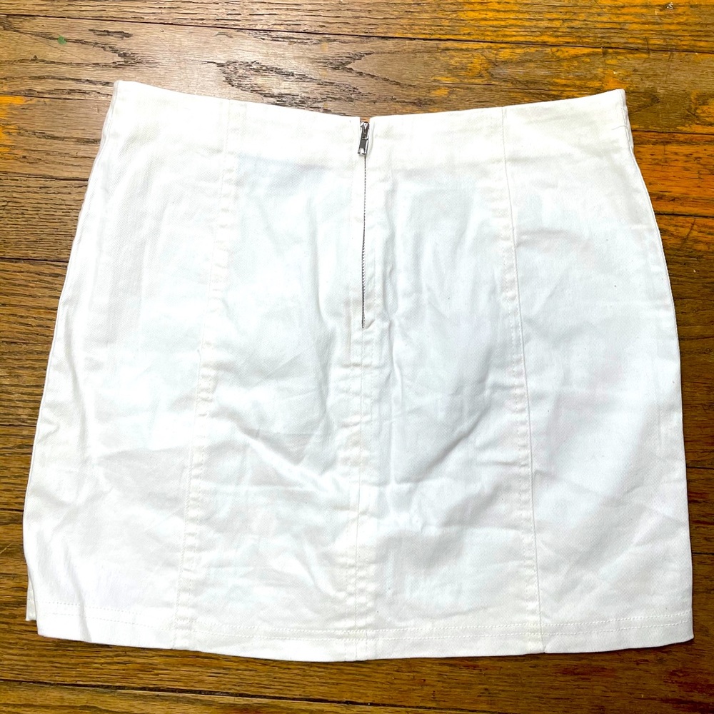 White mini skirt